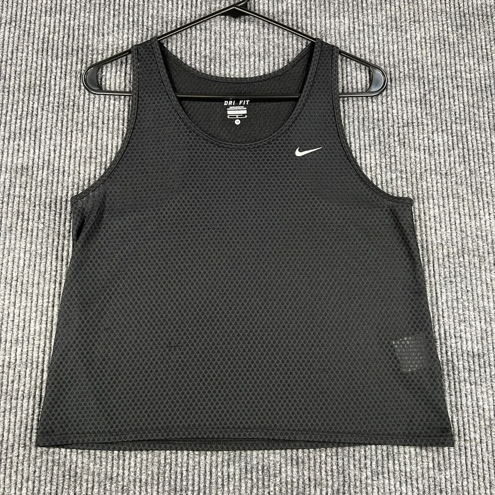 Nike Tank Top Womens Medium Black Sleeveless Workout Active Gym Running